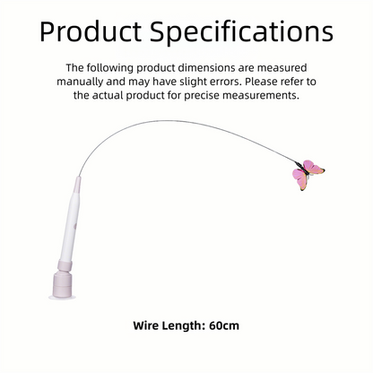Automatic Interactive Butterfly Cat Toy - Electric Rotating Wand with 60CM Steel Wire, Suction Base & 2 Smart V888-ELOSUNG39178