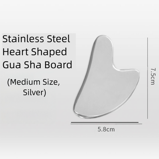 Stainless Steel Heart Gua Sha Facial Tools - Medium Size (7.5x5.8cm) for Face and Body, Massager for Reducing V888-ELOSUNG39181