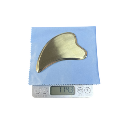 Brass Heart Gua Sha Tool - 4mm Facial Scraper for Lymphatic Drainage & Tension Relief V888-ELOSUNG39183