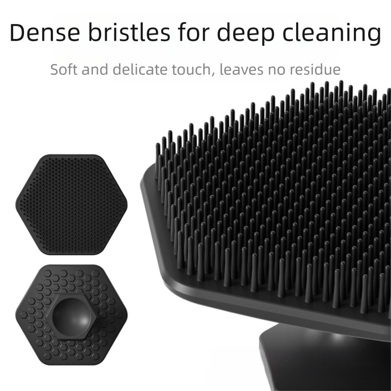 4-Pack Silicone Face Scrubber & Gentle Exfoliator - Antimicrobial Facial Cleansing, Multi-Color Brush Set V888-ELOSUNG39196
