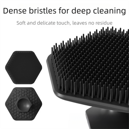 4-Pack Silicone Face Scrubber & Gentle Exfoliator - Antimicrobial Facial Cleansing, Multi-Color Brush Set V888-ELOSUNG39196