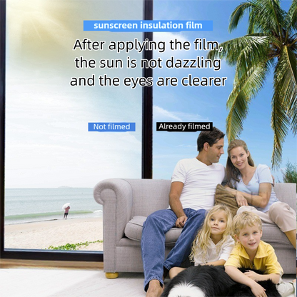 Premium 6-Layer Black Window Film for Home/Office - Reflective One-Way Privacy, 50cm x 2m One Roll, UPF 50+ V888-ELOSUNG39202