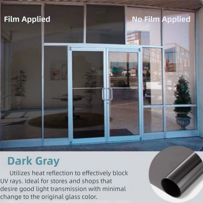 Premium 6-Layer Dark Grey Window Film for Home/Office - Reflective One-Way Privacy, 50cm x 2m One Roll, UPF V888-ELOSUNG39204