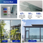 Premium 6-Layer Aurora Blue Window Film for Home/Office - Reflective One-Way Privacy, 50cm x 2m One Roll, UPF V888-ELOSUNG39205