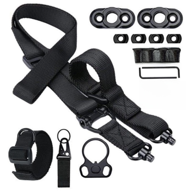 Black Quick-Adjust MS4 Tactical Sling System - Single/Two-Point Conversion Kit for Outdoor Gear V888-ELOSUNG39211