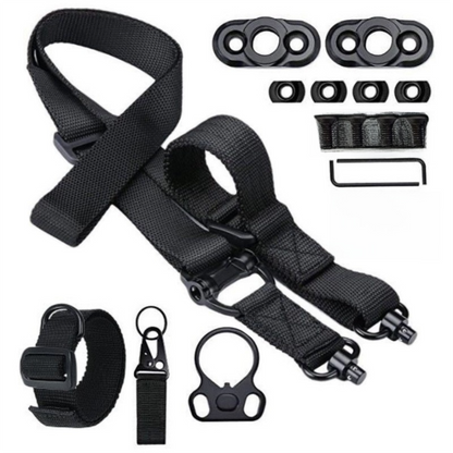 Black Quick-Adjust MS4 Tactical Sling System - Single/Two-Point Conversion Kit for Outdoor Gear V888-ELOSUNG39211