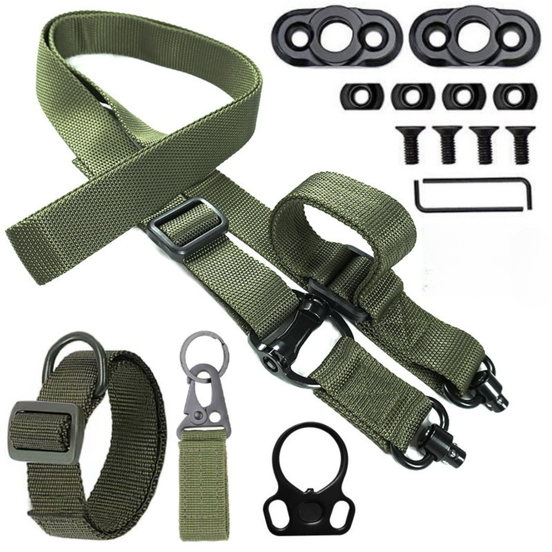 Green Quick-Adjust MS4 Tactical Sling System - Single/Two-Point Conversion Kit for Outdoor Gear V888-ELOSUNG39212