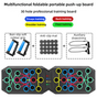 30-Hole Black Foldable Push Up Board with Resistance Bands & Non-Slip Grips for Home Gym V888-ELOSUNG39215