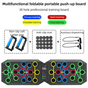 30-Hole Black Foldable Smart Push Up Board with Digital Counter/Timer, Resistance Bands for Full Body Home V888-ELOSUNG39216