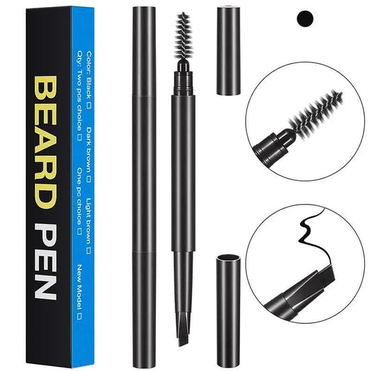 4-Pack Black Beard Filler Pen for Men - Waterproof, Precision Tip and Brush for Covering Beard and Hairline V888-ELOSUNG39217