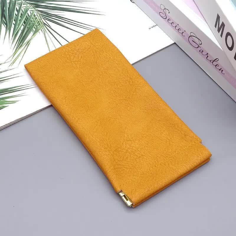 3-Pieces PU Orange Leather Glasses Pouch(18 * 8 CM) - Water Resistant, Soft Lining, Snap Closure, Universal V888-ELOSUNG39220