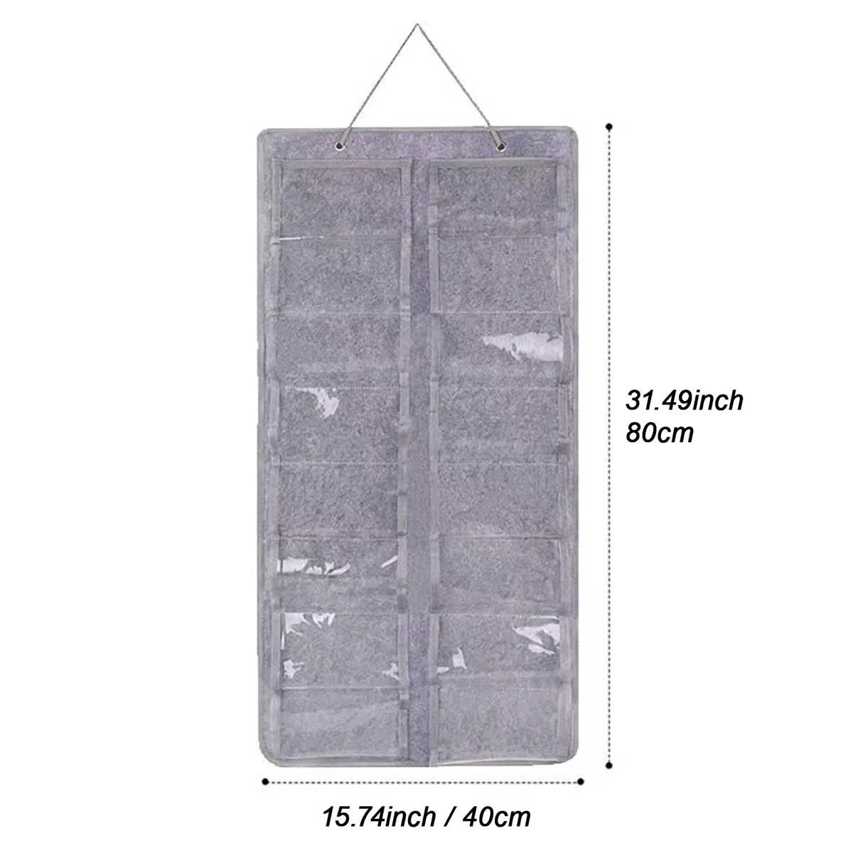 16 Slot Grey Felt Hanging Sunglass Organizer(40 * 80 CM) - Foldable Wall Mount Eyewear Storage Rack V888-ELOSUNG39224