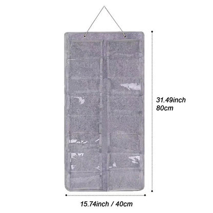 16 Slot Grey Felt Hanging Sunglass Organizer(40 * 80 CM) - Foldable Wall Mount Eyewear Storage Rack V888-ELOSUNG39224