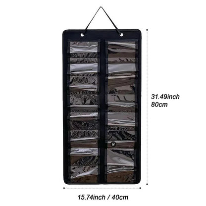 16 Slot Black Felt Hanging Sunglass Organizer(40 * 80 CM) - Foldable Wall Mount Eyewear Storage Rack V888-ELOSUNG39225
