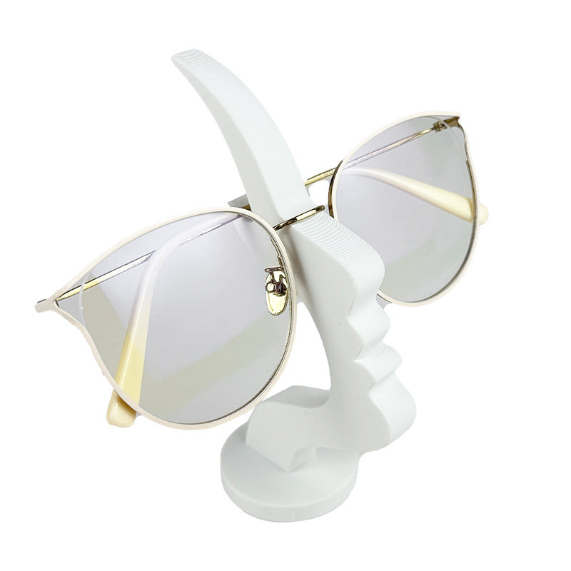 3-Pack White Abstract Face Eyewear Stand - Sculptural Desk & Nightstand Display (13.7 * 5CM) V888-ELOSUNG39229
