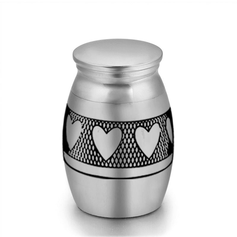 6-Pack 25x16mm Heart Pattern Mini Keepsake Urn - Steel Ashes Memento for Beloved Pets V888-ELOSUNG39239