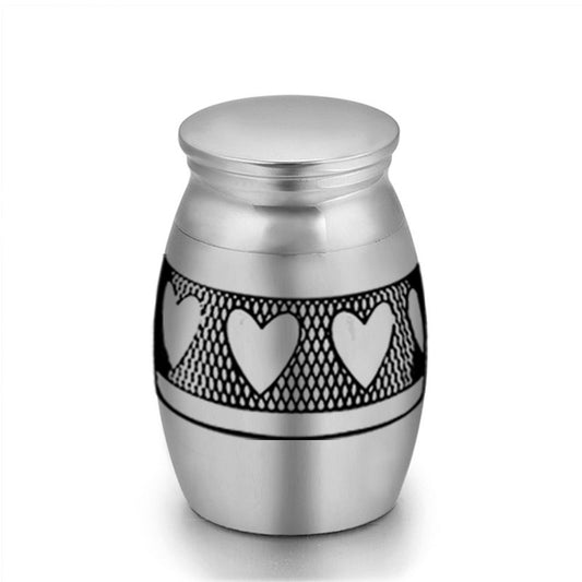 6-Pack 25x16mm Heart Pattern Mini Keepsake Urn - Steel Ashes Memento for Beloved Pets V888-ELOSUNG39239