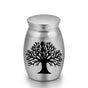 6-Pack 25x16mm Tree of Life Engraved Mini Keepsake Urn - Steel Memorial Holder for Pets V888-ELOSUNG39240