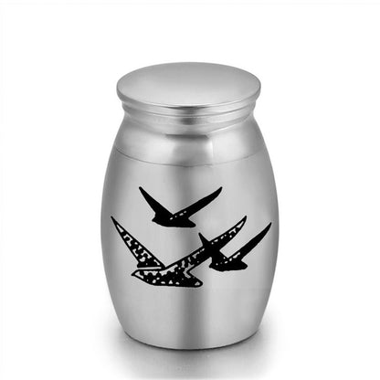 6-Pack 25x16mm Flying Bird Engraved Mini Keepsake Urn - Steel Ashes Memento for Cats Dogs V888-ELOSUNG39241