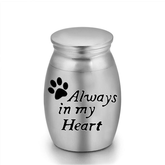 6-Pack 25x16mm "Always in My Heart" Paw Print Pet Urn - Steel Ashes Keepsake for Dogs V888-ELOSUNG39242