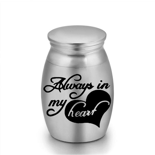 6-Pack 25x16mm "Always in My Heart" Heart Pet Urn - Steel Ashes Keepsake for Cats Dogs V888-ELOSUNG39243