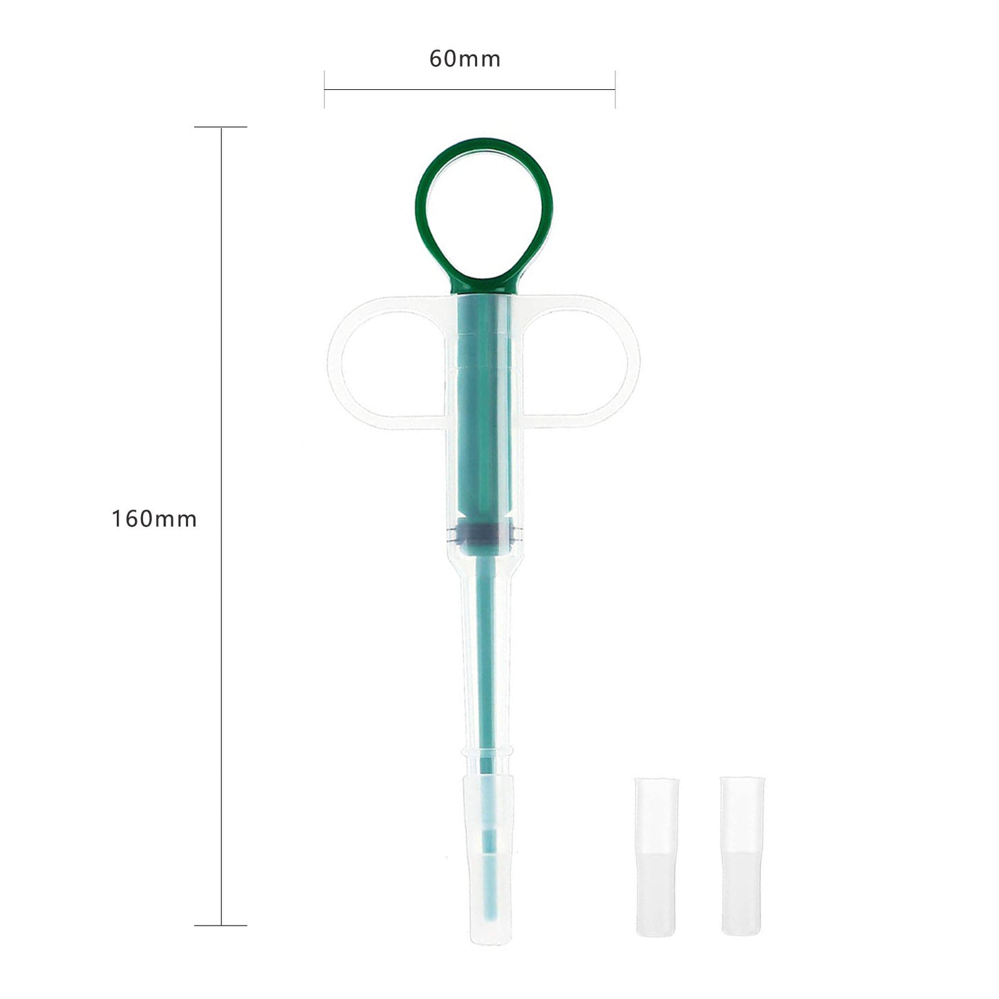 5-Pack 160mm Green Pet Pill Shooter - Soft Silicone Tip Feeder for Cats Dogs V888-ELOSUNG39245
