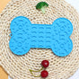 2-Pack Blue Food Grade Silicone Dog Lick Mat - Bone Shape Slow Feeder for Anxiety Relief, Training & Bath V888-ELOSUNG39248