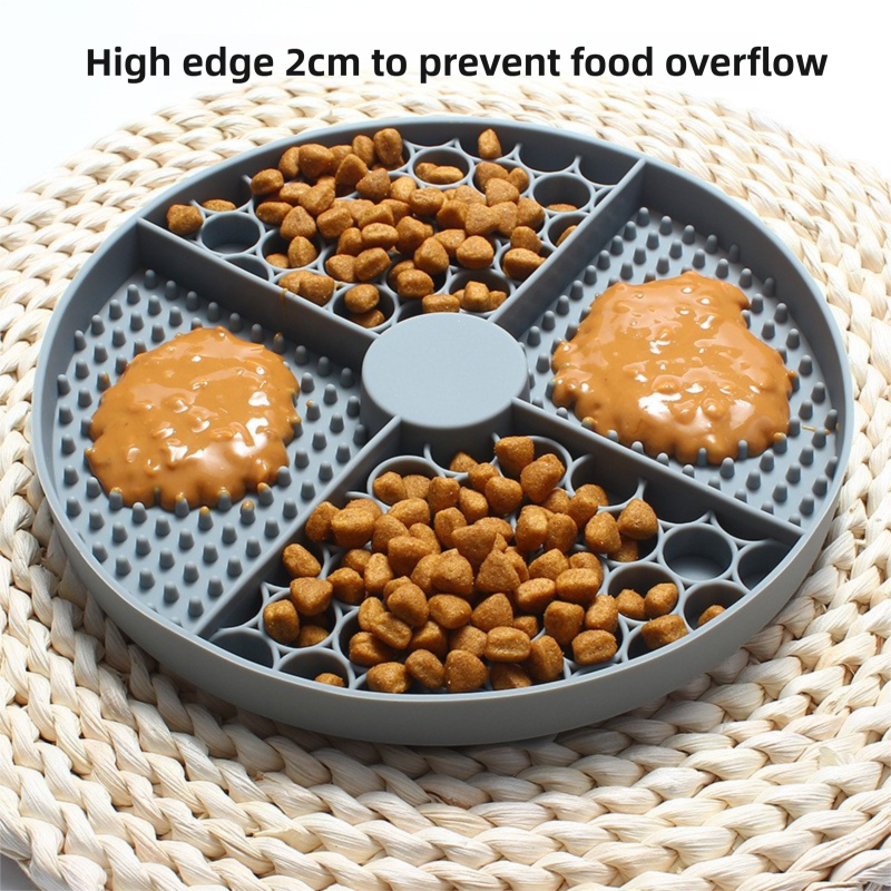 2-Pack Blue Food Grade Silicone Dog Lick Mat - Bone Shape Slow Feeder for Anxiety Relief, Training & Bath V888-ELOSUNG39248