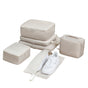 6-Piece Off-White Memory Fabric Travel Compression Packing Cubes Set - Waterproof, Anti-Wrinkle Luggage V888-ELOSUNG39259