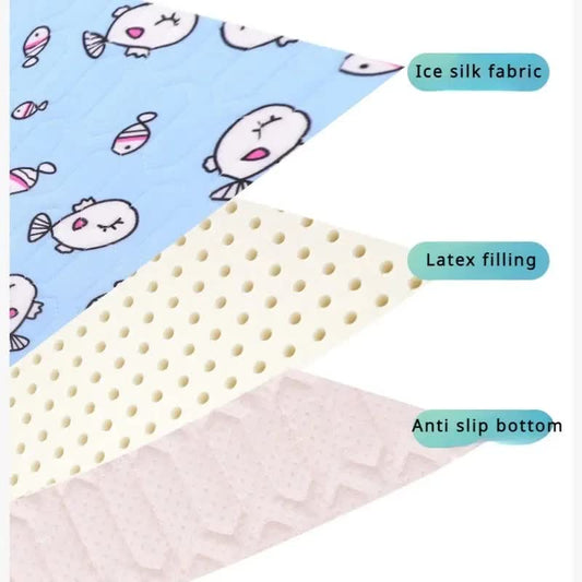 2-Pack Black Cat Pet Summer Cooling Latex Pad (XL Size: 70*50cm) - Breathable Ice Silk & Latex-Filled Dog Bed V888-ELOSUNG39295