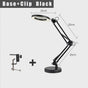 2-in-1 Black LED Magnifier Desk Lamp With Base and Clip - Hands-Free, Dimmable 3-Color Light for Crafts & V888-ELOSUNG393010
