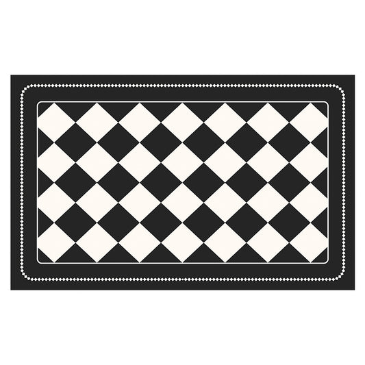 Black Checkered Design Loofah Texture Shower Mat (40x60cm) - Non-Slip PVC Bathroom Floor Mat, Quick-Draining, V888-ELOSUNG39310