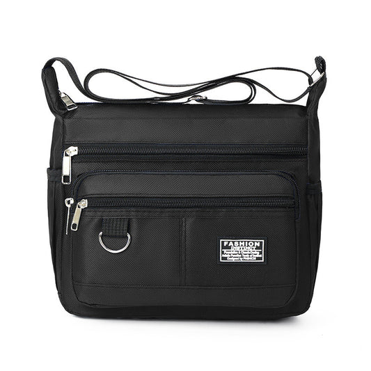 Black Men's Waterproof Oxford Cloth Crossbody Bag - Durable Anti-Theft Shoulder Backpack for Business, Travel V888-ELOSUNG39332