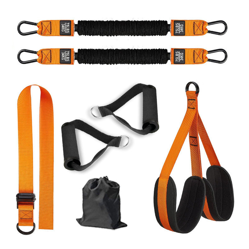 Orange (150lb)Heavy Duty Pull-Up Assist Strap System With Foam Handles - Adjustable Resistance Trainer for V888-ELOSUNG39360