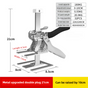 Two-Piece Professional Metal Tile Lifter (21cm Adjustable) - Dual-Rod Precision Height Regulator for Floor V888-ELOSUNG393670