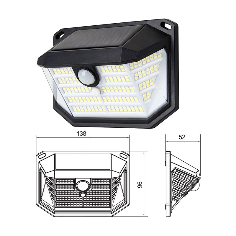 2-Pack Solar Motion Sensor Wall Light(230-Bead LED) - 3 Lighting Modes, IP64 Waterproof, Three-Sided V888-ELOSUNG393679