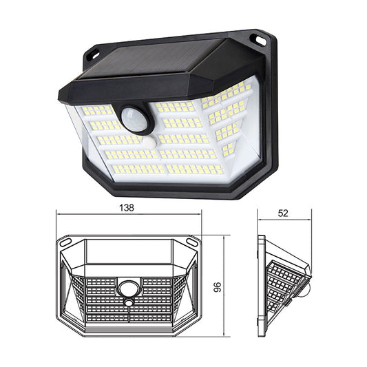 2-Pack Solar Motion Sensor Wall Light(230-Bead LED) - 3 Lighting Modes, IP64 Waterproof, Three-Sided V888-ELOSUNG393679
