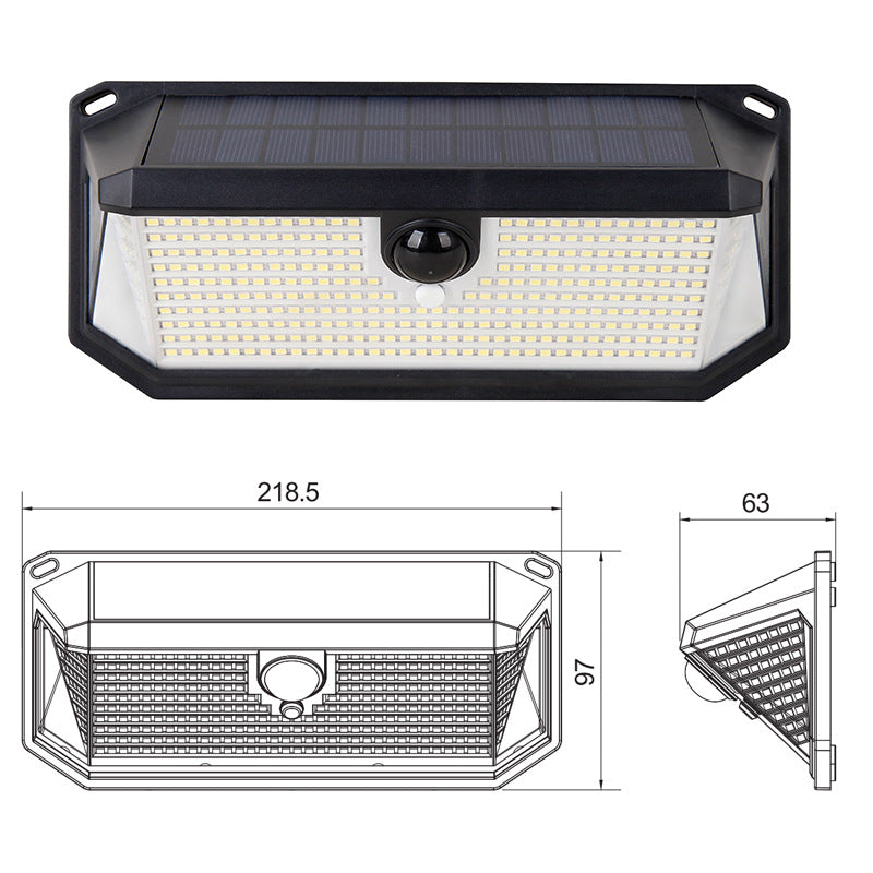 2-Pack Solar Motion Sensor Wall Light(388-Bead LED) - 3 Lighting Modes, IP64 Waterproof, Three-Sided V888-ELOSUNG393680