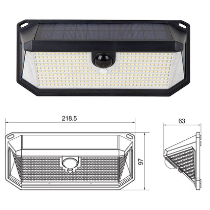 2-Pack Solar Motion Sensor Wall Light(388-Bead LED) - 3 Lighting Modes, IP64 Waterproof, Three-Sided V888-ELOSUNG393680