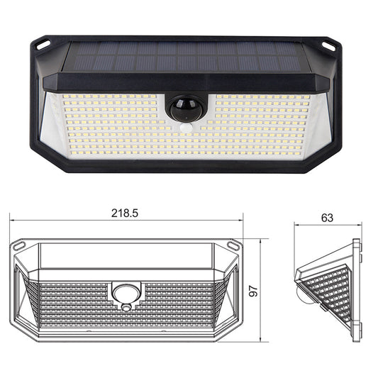 2-Pack Solar Motion Sensor Wall Light(416-Bead LED) - 3 Lighting Modes, IP64 Waterproof, Three-Sided V888-ELOSUNG393681