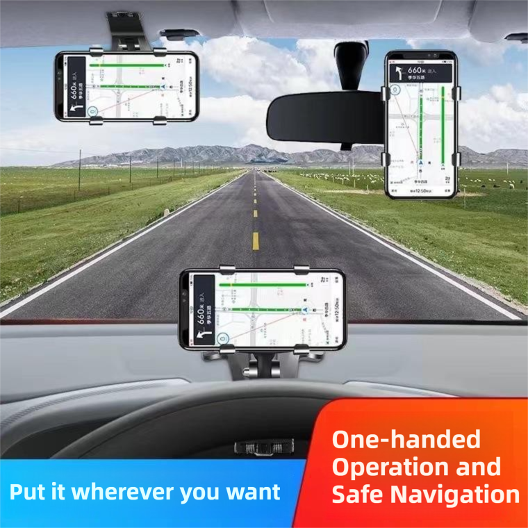 2-Pack Multi-Function 360 degrees ABS Rotating Car Phone Holder - Universal Clip Mount for Dashboard, V888-ELOSUNG393685