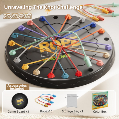 Rope Tangle Challenge Game (23x23CM) - Logic & Focus Educational Toy, Critical Thinking Puzzle for Kids & V888-ELOSUNG39390