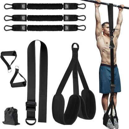 Black (225lb)Heavy Duty Pull-Up Assist Strap System With Foam Handles - Adjustable Resistance Trainer for V888-ELOSUNG39402