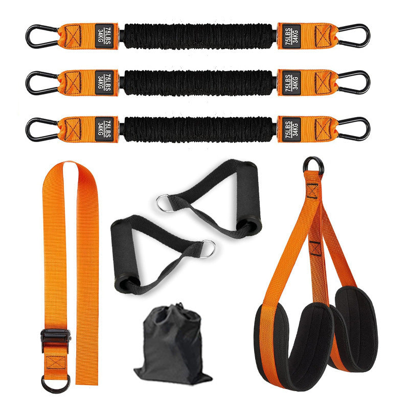 Orange (225lb)Heavy Duty Pull-Up Assist Strap System With Foam Handles - Adjustable Resistance Trainer for V888-ELOSUNG39403