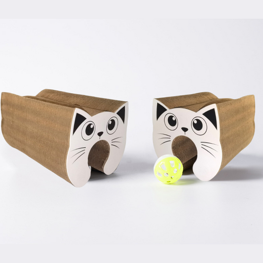 2-Pack Creative Accordion Cat Scratcher (Cat Head Design, 23x23x10CM) - Reversible Honeycomb Material Scratch V888-ELOSUNG39406
