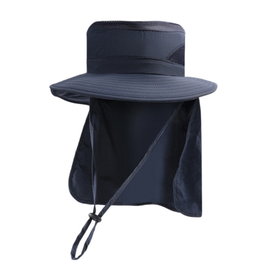 2-Pack Dark Blue Men's Adjustable Sun Protection Hat - Wide Brim, Deep Crown, Quick Dry Breathable Sun Cap V888-ELOSUNG39414