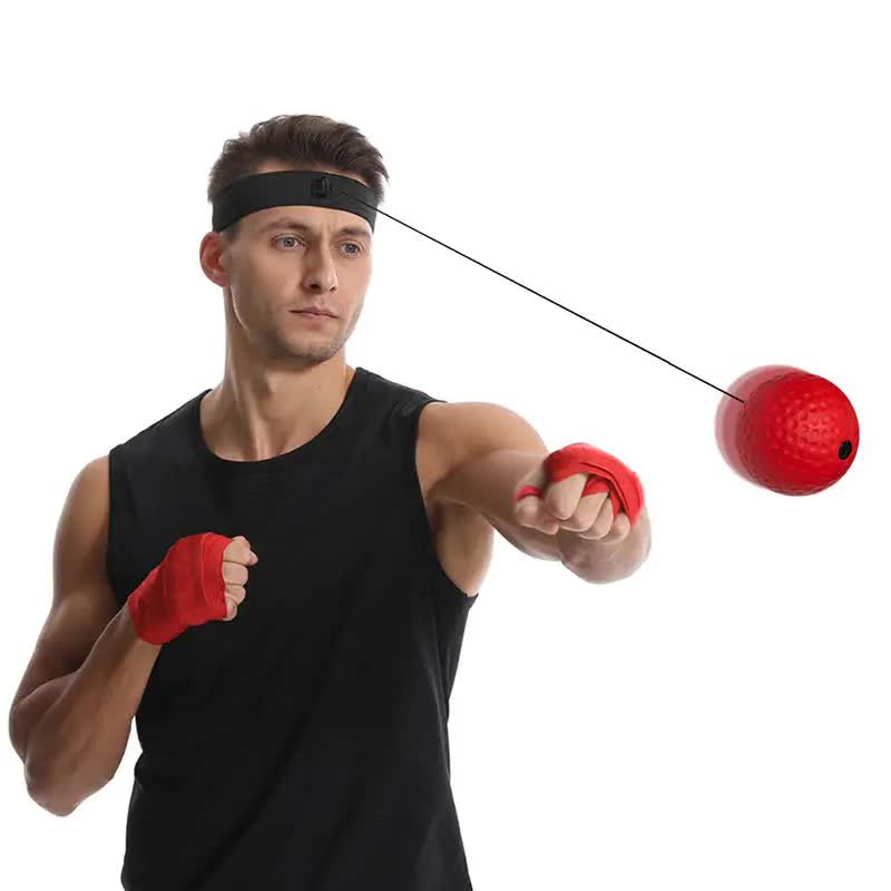 Boxing Reflex Ball Set(Elastic Headband + 2 Heavy RedBalls + 2 Light BlackBalls) - Hand-Eye Coordination and V888-ELOSUNG39430