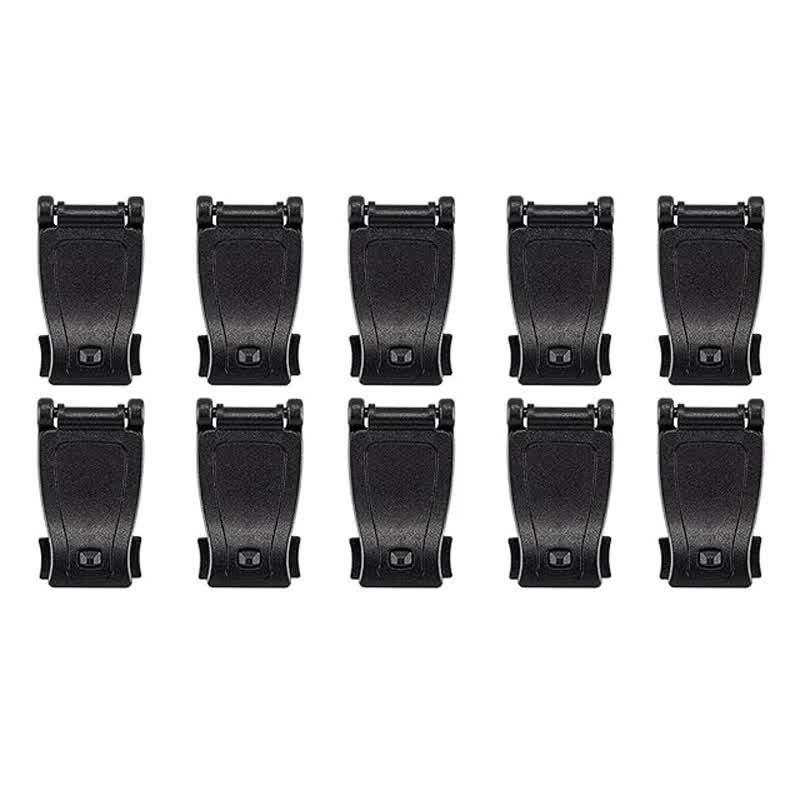10 Pack Black MOLLE Clip Tactical Strap-Management Tool - Ultralight Portable Backpack Buckle for Tactical V888-ELOSUNG39438