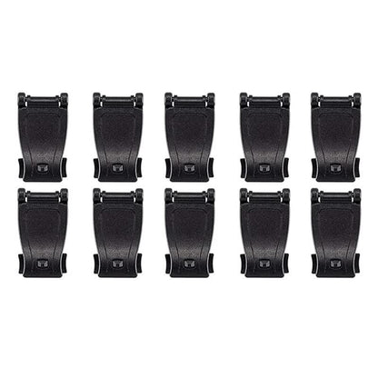 10 Pack Black MOLLE Clip Tactical Strap-Management Tool - Ultralight Portable Backpack Buckle for Tactical V888-ELOSUNG39438