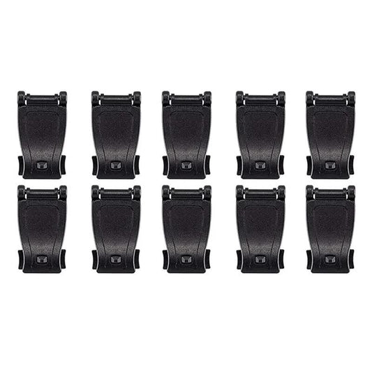 10 Pack Black MOLLE Clip Tactical Strap-Management Tool - Ultralight Portable Backpack Buckle for Tactical V888-ELOSUNG39438